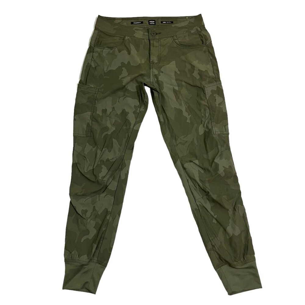 Prana Halle Jogger 2 sage camo print pants green women's sz 2